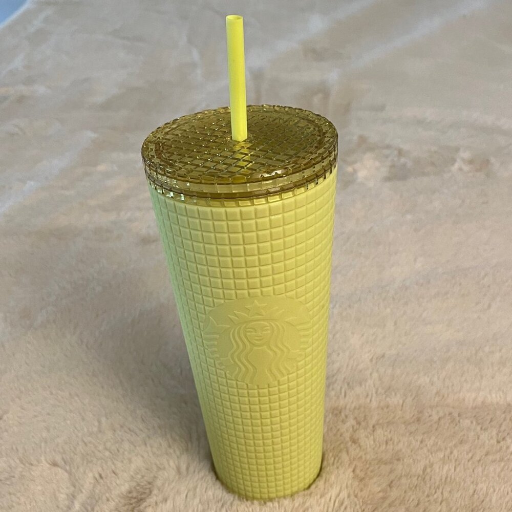 Starbucks Meadow Yellow Soft Touch Tumbler w/ Straw 24oz